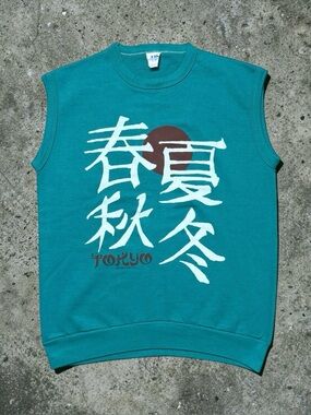 90s Vintage Tokyo Tank Muscle Tee Sleeveless Sweatshirt USA L Large